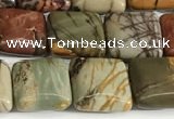 CPJ684 15.5 inches 8*8mm square picasso jasper beads wholesale