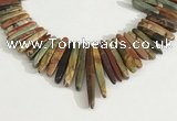 CPJ688 Top drilled 5*15mm - 

6*45mm sticks picasso jasper beads