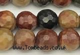 CPJ690 15 inches 6mm faceted round picasso jasper beads