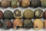 CPJ736 15 inches 6mm round matte picasso jasper beads