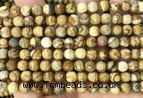 CPJ772 15 inches 6mm faceted round picture jasper beads wholesale