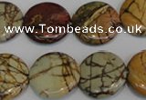 CPJ79 15.5 inches 20mm flat round picasso jasper gemstone beads