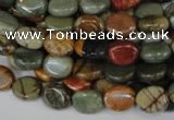 CPJ82 15.5 inches 8*10mm oval picasso jasper gemstone beads