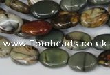 CPJ83 15.5 inches 10*14mm oval picasso jasper gemstone beads