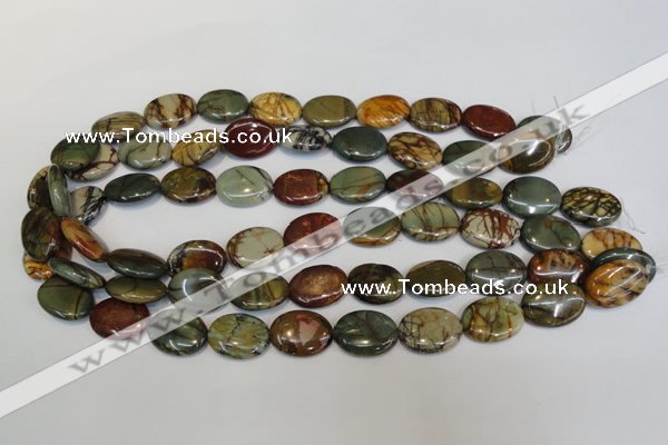 CPJ85 15.5 inches 15*20mm oval picasso jasper gemstone beads