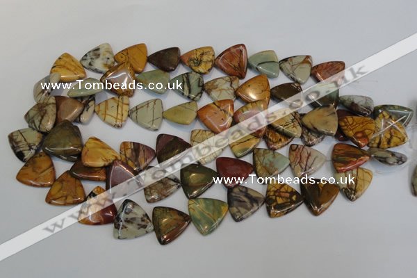 CPJ92 15.5 inches 20*20mm triangle picasso jasper gemstone beads