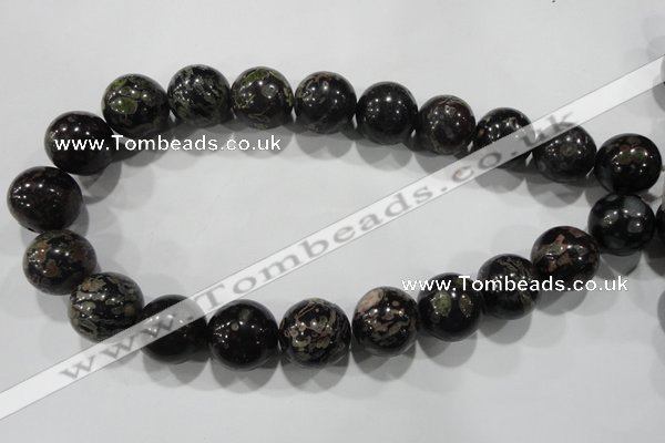 CPM07 15.5 inches 18mm round plum blossom jade beads wholesale