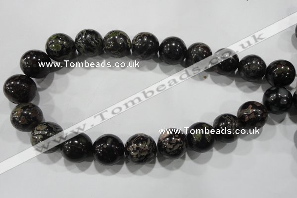 CPM08 15.5 inches 20mm round plum blossom jade beads wholesale