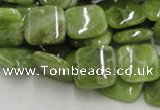 CPO08 15.5 inches 12*12mm square olivine gemstone beads wholesale