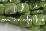 CPO09 15.5 inches 16*16mm square olivine gemstone beads wholesale