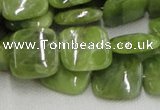 CPO10 15.5 inches 18*18mm square olivine gemstone beads wholesale