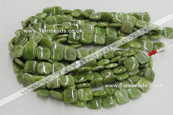 CPO10 15.5 inches 18*18mm square olivine gemstone beads wholesale