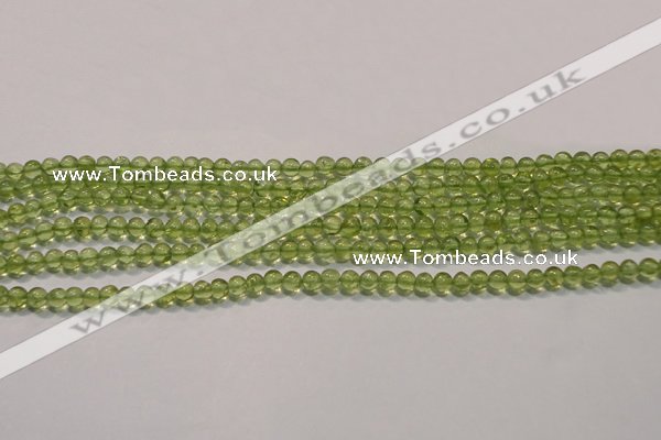 CPO101 15 inches 3mm round natural peridot beads wholesale