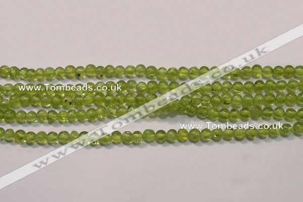 CPO102 15 inches 4mm round natural peridot beads wholesale