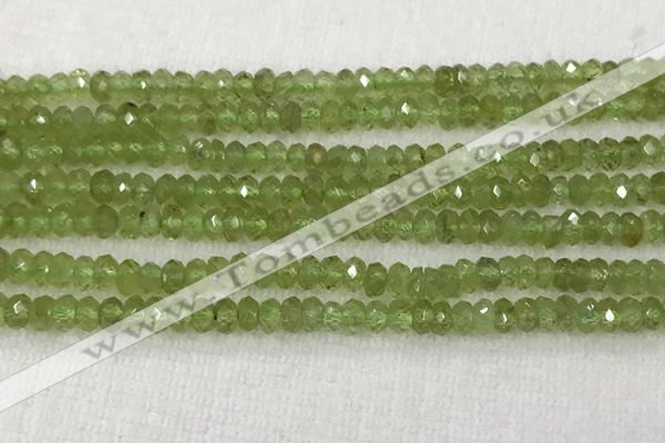 CPO118 15.5 inches 2*4mm faceted rondelle peridot gemstone beads