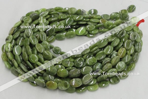 CPO12 15.5 inches 10*14mm oval olivine gemstone beads wholesale