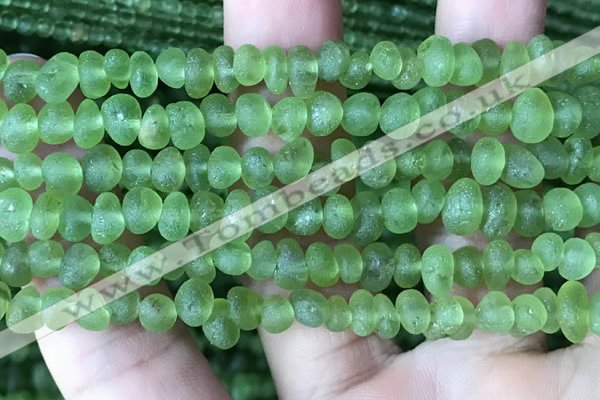 CPO120 15.5 inches 3*6mm nuggets matte peridot gemstone beads