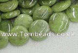 CPO17 15.5 inches 16mm flat round olivine gemstone beads wholesale