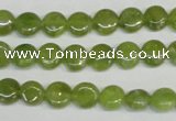 CPO28 15.5 inches 8mm flat round olivine gemstone beads wholesale