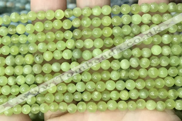 CPO43 15.5 inches 4mm round natural olivine gemstone beads