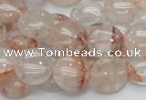 CPQ02 15.5 inches 15mm flat round natural pink quartz beads