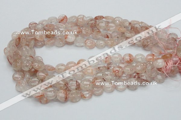 CPQ02 15.5 inches 15mm flat round natural pink quartz beads