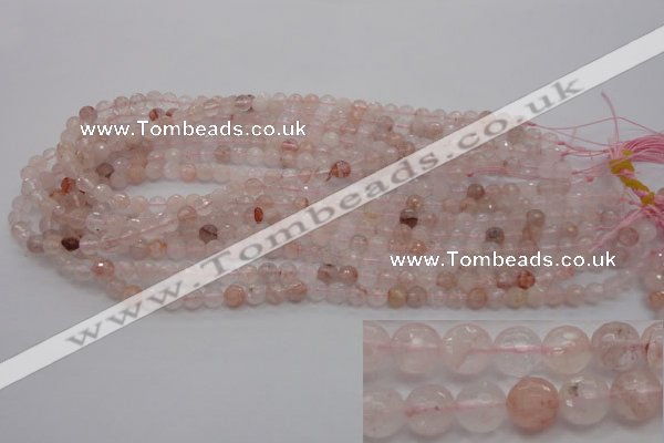 CPQ202 15.5 inches 6mm faceted round natural pink quartz beads