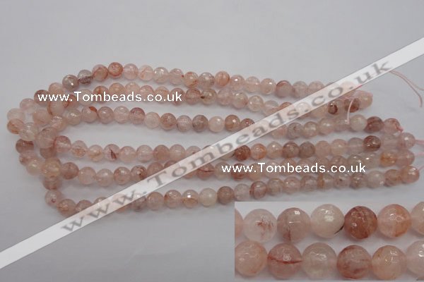 CPQ203 15.5 inches 8mm faceted round natural pink quartz beads