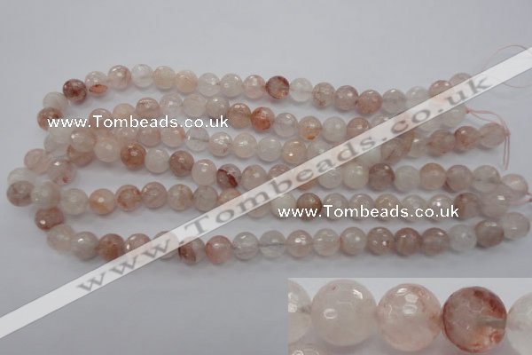 CPQ204 15.5 inches 10mm faceted round natural pink quartz beads