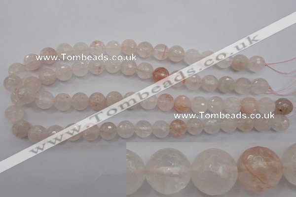 CPQ205 15.5 inches 12mm faceted round natural pink quartz beads