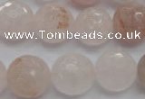 CPQ206 15.5 inches 14mm faceted round natural pink quartz beads