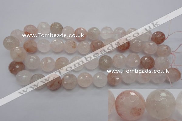 CPQ207 15.5 inches 16mm faceted round natural pink quartz beads