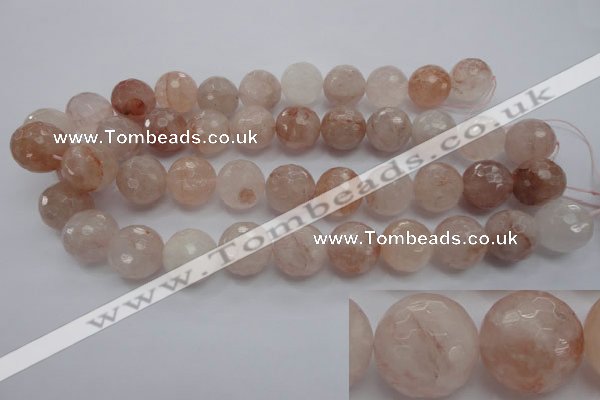 CPQ208 15.5 inches 18mm faceted round natural pink quartz beads