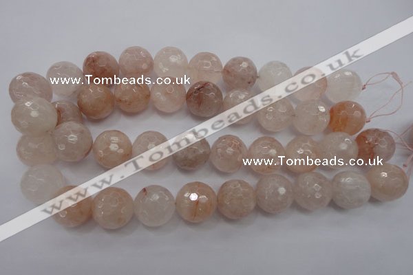 CPQ209 15.5 inches 20mm faceted round natural pink quartz beads