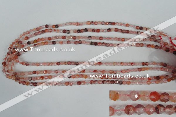 CPQ21 15.5 inches 4mm faceted round natural pink quartz beads