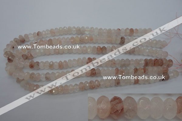 CPQ212 15.5 inches 6*10mm faceted rondelle natural pink quartz beads