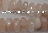 CPQ215 15.5 inches 8*16mm faceted rondelle natural pink quartz beads