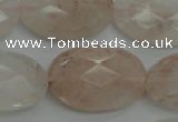 CPQ222 15.5 inches 20*30mm faceted oval natural pink quartz beads