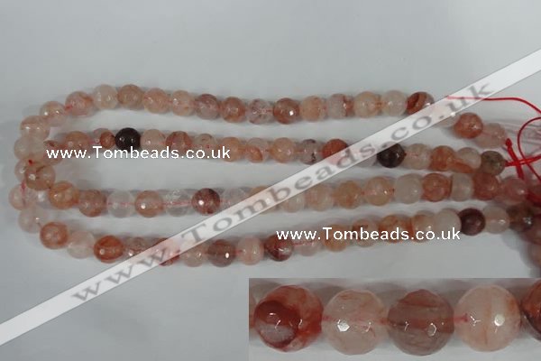 CPQ24 15.5 inches 10mm faceted round natural pink quartz beads