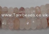 CPQ246 15.5 inches 6*12mm faceted rondelle natural pink quartz beads