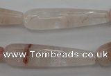 CPQ248 15.5 inches 10*40mm faceted teardrop natural pink quartz beads