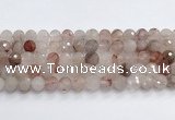 CPQ321 15.5 inches 12mm faceted round pink quartz beads