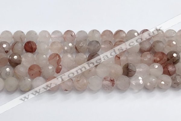 CPQ321 15.5 inches 12mm faceted round pink quartz beads