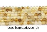 CPQ351 15.5 inches 6mm round yellow quartz gemstone beads