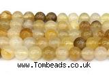 CPQ354 15.5 inches 12mm round yellow quartz gemstone beads