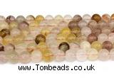 CPQ360 15.5 inches 4mm round pink & yellow quartz gemstone beads