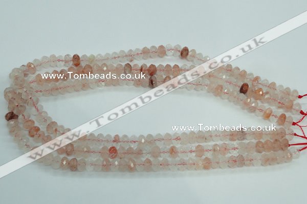 CPQ38 15.5 inches 5*8mm faceted rondelle natural pink quartz beads