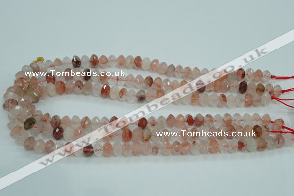 CPQ39 15.5 inches 6*10mm faceted rondelle natural pink quartz beads