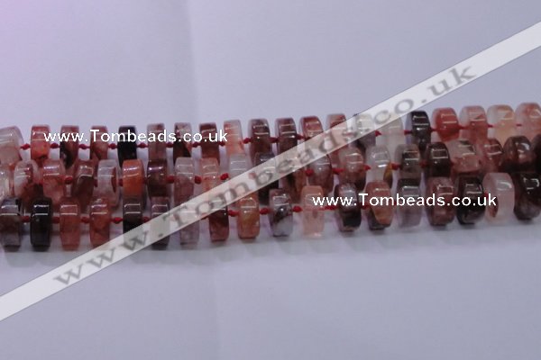 CPQ40 15.5 inches 7*15mm rondelle pink quartz beads wholesale