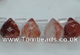 CPQ41 Top-drilled 7*7mm faceted teardrop natural pink quartz beads